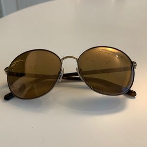 Burberry Round Gold Reflective Sunglasses